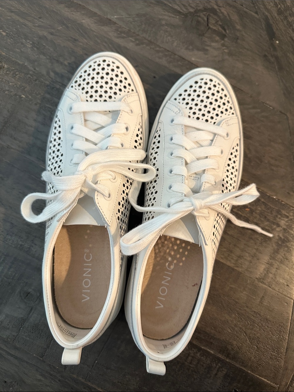 Vionic White Winny Perforated Lace-Up Sneakers